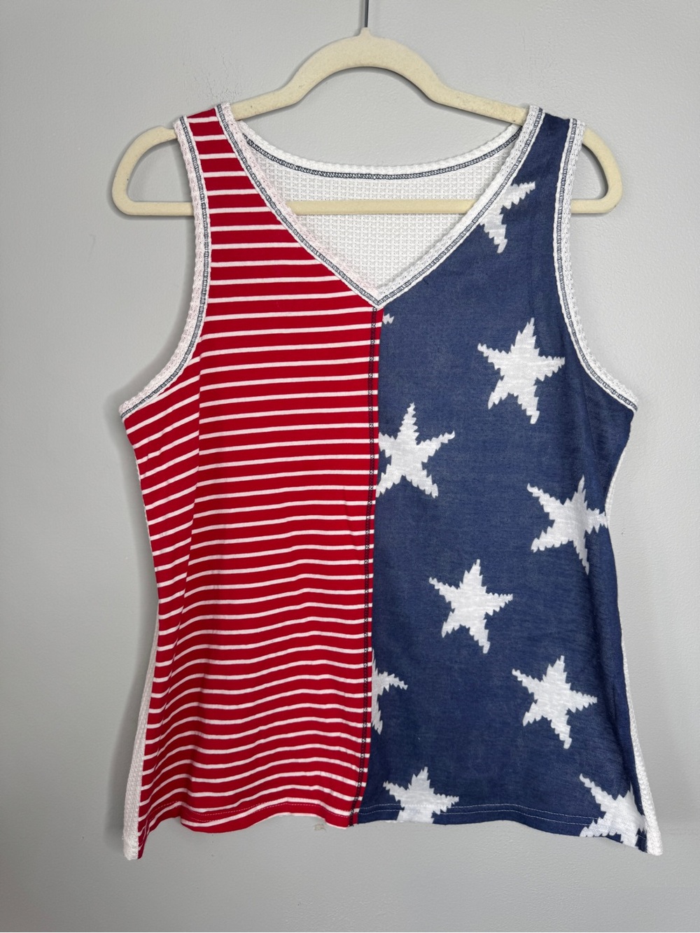 Source Unknown Red & Blue Star Stripe Tank Top